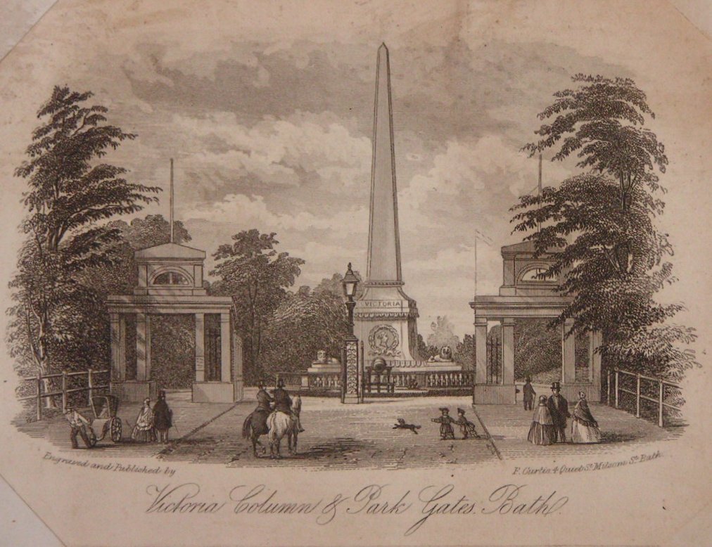 Steel Vignette - Victoria Column & Park Gates, Bath. - Curtis